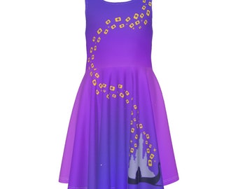 Rapunzel Lantern Twirl Dress -tangled -disney Bounding - Halloween -  Costume -kid's Sleeveless Dress - Etsy