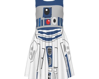 R2D2 Costume Dress - Droid - Disney Bounding - Halloween - Kid's Sleeveless Twirl Dress