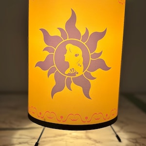 Tangled Inspired Lantern , Rapunzel Lantern Inspired, Tripod Lamp with High-Res Printed Shade, US/CA plug