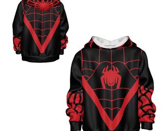 Spider Friends - Spin Costume - Miles Costume - Spider - Cosplay - Halloween - Disney Bounding - Unisex - Kid's Hoodie