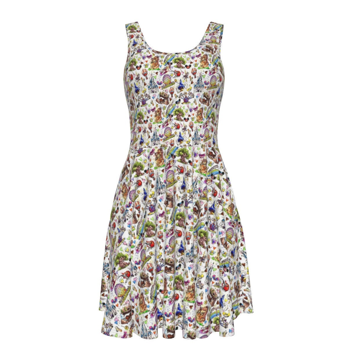 Disney World Parks Icons - Disney Bounding - Women's Tank Dress with Pockets