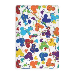 Disney Rainbow Confetti - Disney World Icons- Velveteen Plush Blanket - one or two sided print
