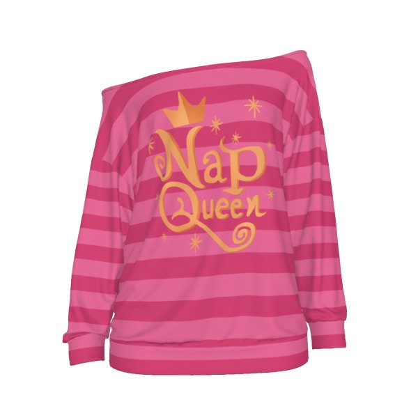 Nap Queen - Aurora - Comfy Princess - Oversized Frauen Off-Shoulder Sweatshirt