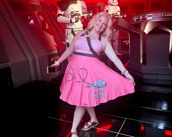 A  T - A  T Poodle Dress - Space Wars - Disney Bounding - Dapper Days - Women's Halter Dress