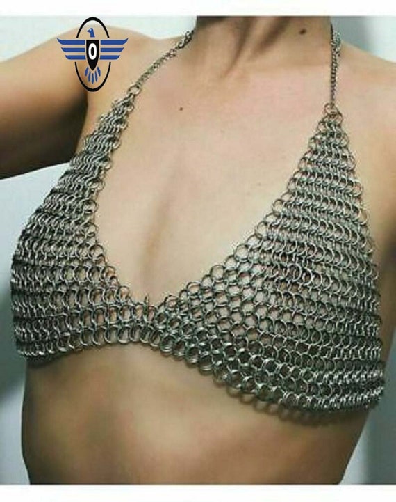 Medieval Viking 10 mm Chain Mail Bra For Women Reenactment & Reproductions