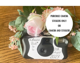 Personalised Disposable Camera Wrap DIY Wedding Favour, Personalised Hen or Engagement Party Camera and Camera Wrap Custom Made Sticker Wrap