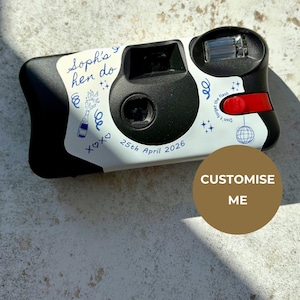 Camera Included Custom Hen Party Disposable Camera, Personalised Kodak FunSaver Line Art Hen Do Gift image 5