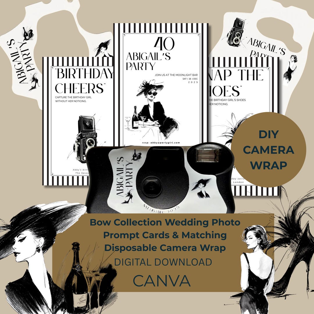 Disposable Camera Wrap Template With Editable Birthday Party Invitation ...