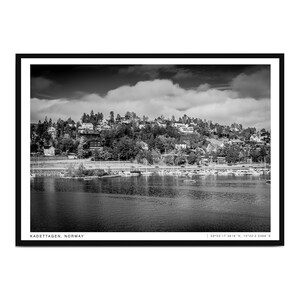 Kadettangen Norwegen Skandinavische Reise Druck, Oslo Poster, schwarz und weiß Druck, digitale einzigartige Kunst, herunterladbare minimalistische Wohnkultur