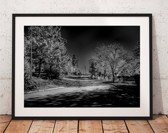 Anthon Walles vei, Norway Black and White Photography, Open Road Scandinavian Print, Nordic Poster, Minimalist Wall Art, Home Decor, Nature