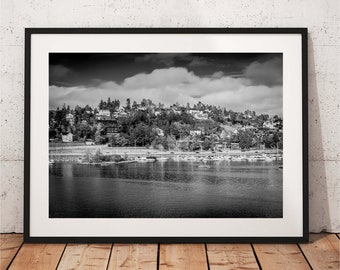 Kadettangen Norway Scandinavian Travel Print, Oslo Poster, Black and White Print, Unique Wall Art, Minimalist Home Decor, Photography