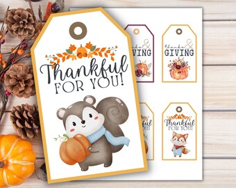 Thanksgiving Gift Tags, Holiday Gift Tags, Instant Download, Thanksgiving, Gift Giving, Cute Gift Tags, Gift Tags