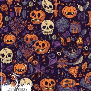 Halloween  Seamless pattern, 10 Digital  Pattern 12&quot;  Commercial Use Digital Download
