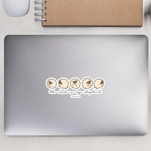 Adesivo senza bolle "Il Signore è il mio pastore", adesivo in vinile resistente cristiano con simpatico agnello per laptop, bottiglia d'acqua, tablet, notebook, decalcomania per auto