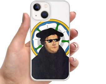 Custom Martin Luther with Luther Rose and Glasses Clear Case for iPhone® 13 Mini