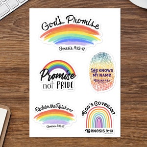 Christian Rainbow Stickerbogen, Geschenke für Christen, Gottes Versprechen Aufkleber