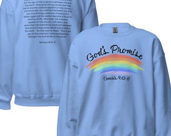 God's Promise Rainbow Sweatshirt: Christian Genesis Crewneck