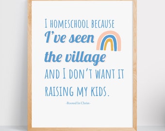 Decoración para la sala de educación en casa: Póster "He visto el pueblo", educación cristiana en casa (20x25 cm, papel mate, impresión giclée)