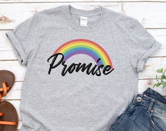 Versprechen Christian Regenbogen Shirt, Konservative Christian Shirts für Frauen