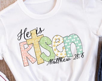 He Is Risen Shirt, Matthew 28:6, Gift For Easter, Cute Easter Shirt, Easter Shirt, Christian Easter Shirt, Easter Shirt For Women