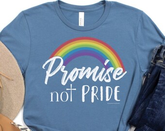 Promise not Pride Shirt: Christliches Regenbogen T-Shirt mit Sprüchen