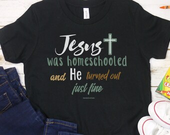 Jezus kreeg thuisonderwijs en hij bleek een prima jeugdshirt, christelijk homeschool kindershirt