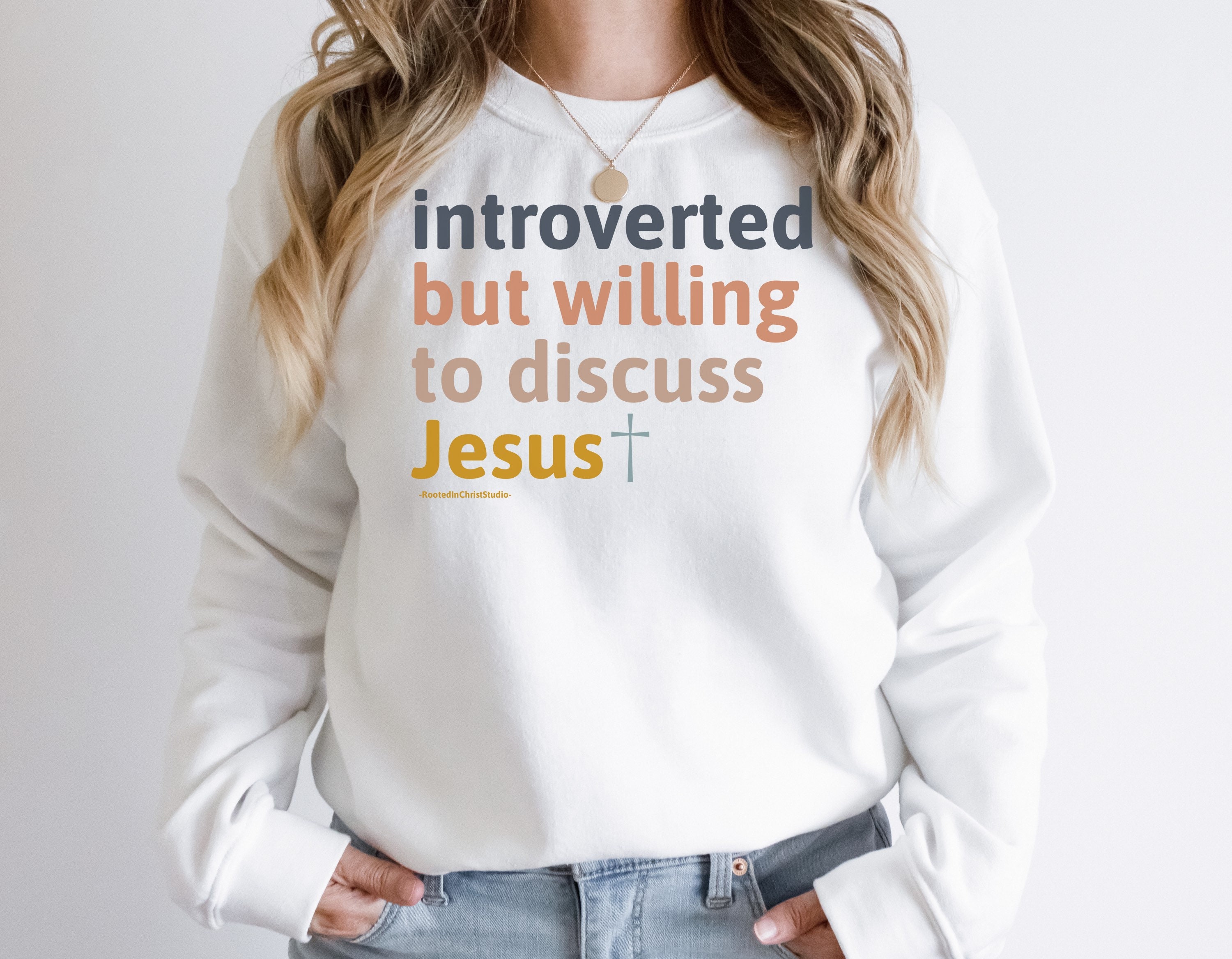 内向的だけどイエスについて語り合う気があるクルーネックスウェット