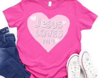 Jesus Loves Me Youth Shirt: Christian Kids Tee, Kid Valentine, Valentine Shirt