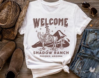 Welcome to Shadow Ranch T-Shirt, Phoenix Arizona Cowboy Tee, Nancy Drew PC Game Gift, Vintage Western Graphic Shirt