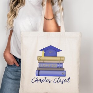 Class of 2025 Chapter Closed Eco Tote Bag, Graduation Gift for Book Lovers, Senior Reusable  Book Bag