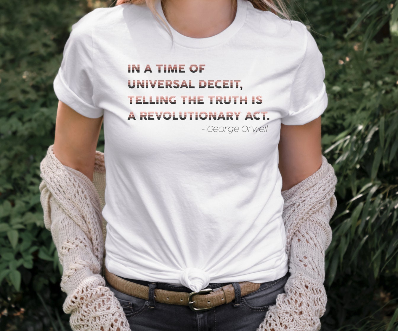 T-shirt George Orwell Citation - Unisexe - Marque Tees Of Anarchy - Neuf Avec étiquettes - Message Politique/activiste
