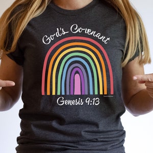 Gottes Bund christliches Regenbogen-Shirt, Genesis 9:13 Shirt, christliche Shirts für sie, christliche Geschenke für sie, Konservatives Shirt