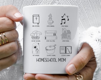 The Many Homeschool Mom Jobs Coffee Mug, Christian Homeschooling Mama Mug