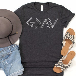 God Is Greater Than The Highs And Lows Shirt, Minimalist Christian Shirts, Christian Clothing, Christian Gifts, Pray Shirt