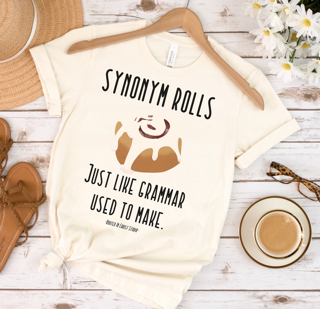 Synonym Rolls Shirt,Book Lover TShirt,Grammar Shirt,Lehrer TShirt