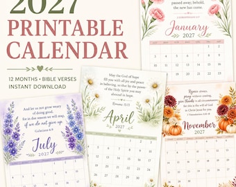 2027 Christian Calendar with Bible Verses Faith Based Women’s Gift