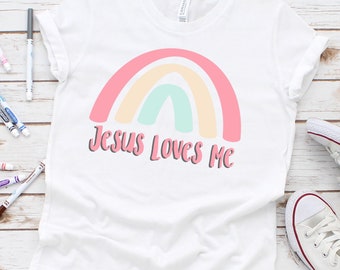 Jesus Loves Me Youth Tee: Christian Kids Shirt