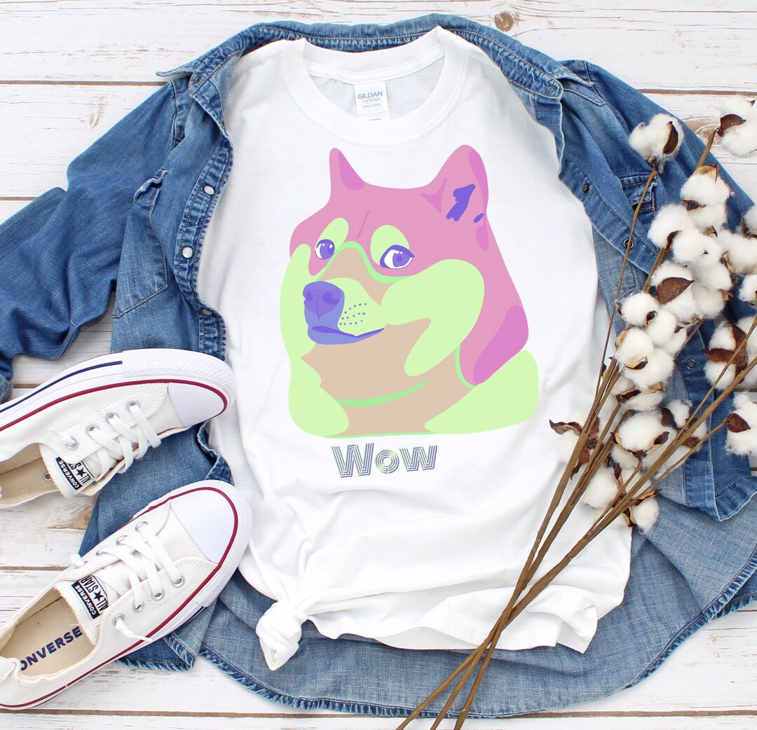 Camiseta con meme de perro basada en Doge Wow de Internet colorida - Etsy  México, image size:1080x1042