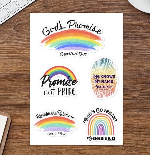 Christian Rainbow Sticker sheet, Gifts for Christians, God’s Promise Sticker