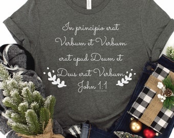 John 1:1 Latin Script Shirt - Christian Homeschool Tee