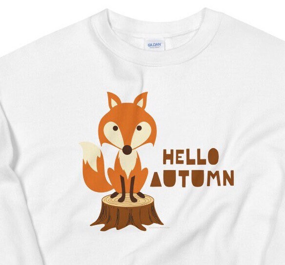 Discover Hello Autumn Fox Sweatshirt, Fall Sweatshirt, Autumn Sweatshirt, Soft Cozy Sweatshirt, Trendy Sweatshirt, Pumpkin Patch Shirt, Comfy