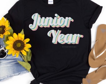 Junior Year Retro Rainbow Shirt, Junior Year Shirt, Junior T-Shirt, Premier jour de Junior Year, Junior Life, Back to School T-Shirt