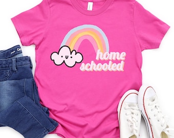 Homeschooled Kinder Shirt, Homeschooled Regenbogen Shirt, süßes Mädchen Homeschool Shirt, Homeschooled T-Shirt, süßes Regenbogen Mädchen Shirt,Homeschool Geschenk