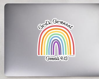 God's Covenant Rainbow Sticker: Genesis 9 Christian Vinyl