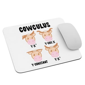 Cowculus Mouse Pad, Math Teacher Gift, Teacher Appreciation Gift, Cute Mouse Pad, Computer Desk Pad, Funny Mouse Pad