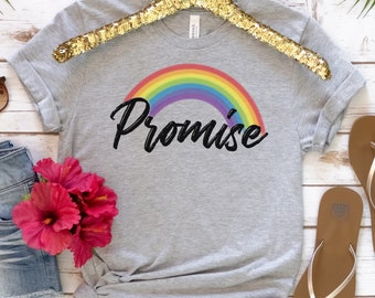 Versprechen Christian Regenbogen Shirt, Konservative Christian Shirts für Frauen
