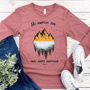Seine Barmherzigkeit sind jeden Morgen Langarm Christian T-Shirt neu