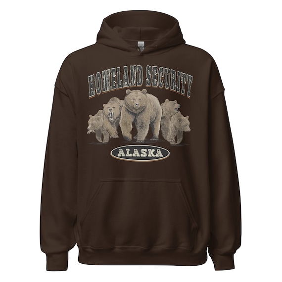 Alaska Homeland Security Grizzly Bear Hoodie, Alaska Hooded