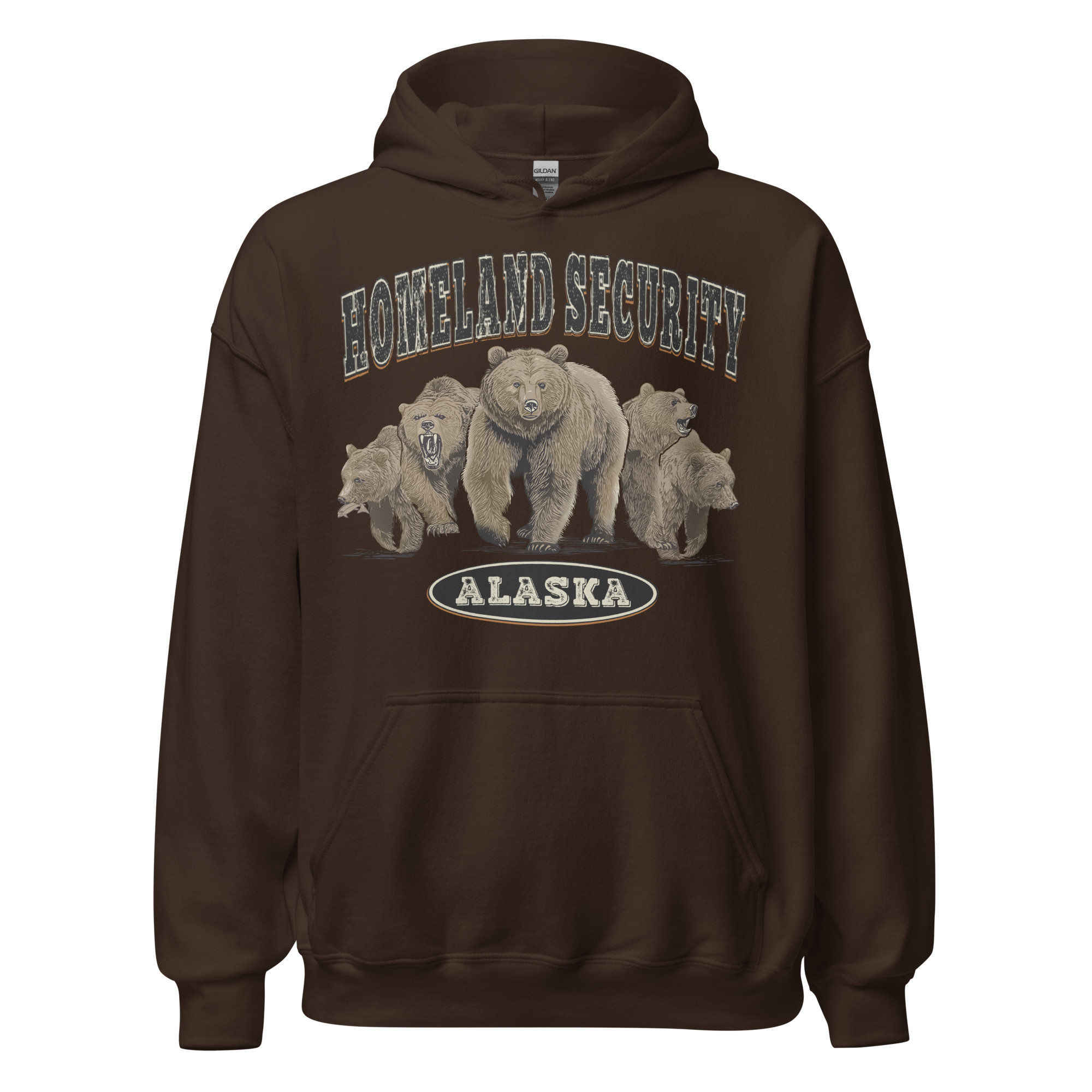 Alaska Homeland Security Grizzly Bear Hoodie, Alaska Hooded