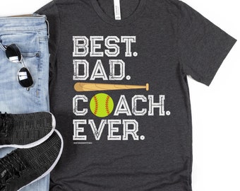 Camiseta del mejor entrenador de papá, camiseta de entrenador de softbol para el Día del Padre, regalos para papá